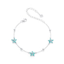 925 Sterling Silver Starfish Design Bracelet with Enamel Process