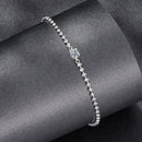 925 Sterling Silver Moissanite Bracelet 15+6cm with White Gold Plating for Women