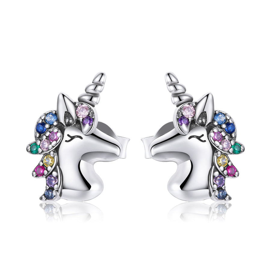 925 Sterling Silver Earrings with Pavé Setting CZ, Oxidized, 1.4x0.9cm for Women