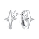 925 Sterling Silver Earrings with White Gold Plating, Size 1.2*0.9cm for Women