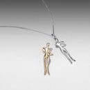925 Sterling Silver Plated White Gold & Gold Necklace 40+5cm for Women