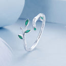 925 Sterling Silver Enamel Waves Ring for Women