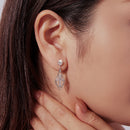 925 Sterling Silver 0.50 Carat Moissanite Earrings with White Gold Plating for Women