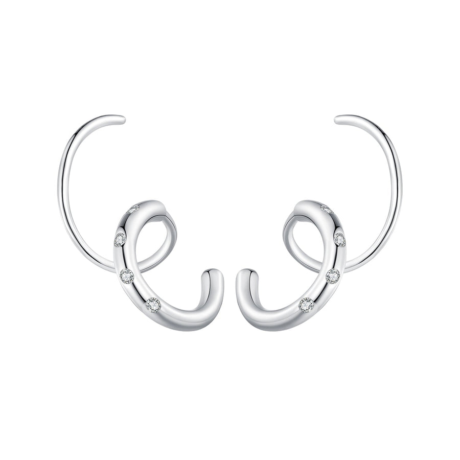 925 Sterling Silver CZ Pavé Earrings for Women