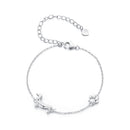 925 Sterling Silver Plated Platinum 150mm+60mm Bracelet for Women