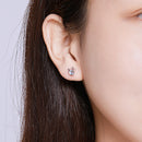 925 Sterling Silver Transparent Glass Earrings
