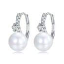 925 Sterling Silver Earrings with Quality Shell Pearl and CZ for Women