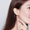 S925 Platinum Plated Pavé Setting CZ Earrings - 1.9*1cm - Women's Jewelry