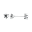 925 Sterling Silver Moissanite Earring 0.7cm White Gold Plated for Women