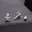 925 Sterling Silver Moissanite Earrings White Gold Plated 0.5cm for Women