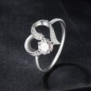 925 Sterling Silver Moissanite Heart-Shaped Ring Size 7 for Women