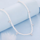 925 Sterling Silver Necklace with Pavé Setting CZ & Synthetic Pearl for Women