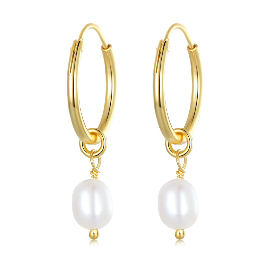 925 Sterling Silver Baroque Pearl Earrings for Women