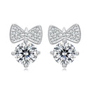 925 Sterling Silver Earrings with CZ and White Gold Plating for Women