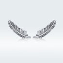 925 Sterling Silver Earrings - Oxidized Silver - 2.4cm x 0.7cm - Women
