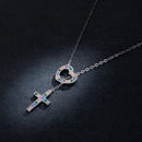 925 Sterling Silver Plated Necklace with Adjustable Length 42.5cm and CZ for Women