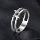 925 Sterling Silver Moissanite Engagement Ring for Women Size 6