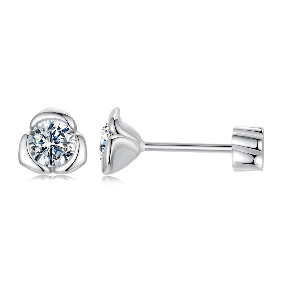 925 Sterling Silver 0.3 Carat Moissanite Earrings for Women