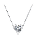 925 Sterling Silver White Gold Plated 1ct Moissanite 40+5cm Necklace for Women