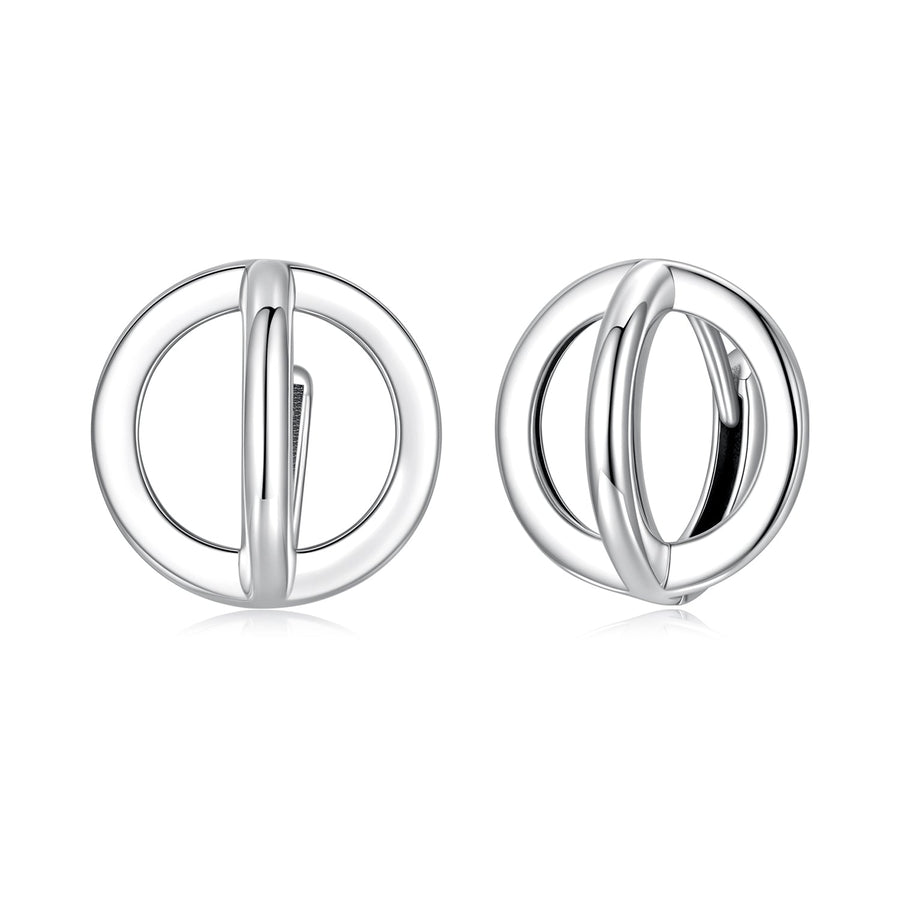 925 Sterling Silver Earrings - Oxidized Silver Finish, 1.3cm for Women