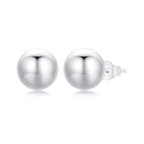 925 Sterling Silver Plated White Gold Earrings - 10mm for Women