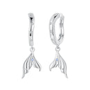 925 Sterling Silver Earrings with Nano Opal Stone and CZ in White Gold Finish