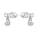 925 Sterling Silver Earrings with Pavé Setting CZ in Oxidized Silver