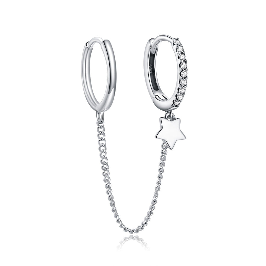 925 Sterling Silver Oxidized Pavé Setting CZ Earrings