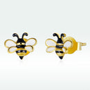925 Sterling Silver Enamel Plated Gold Earrings