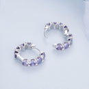 925 Sterling Silver Earrings with Pavé Setting and Plated Platinum for Women