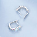 925 Sterling Silver Earrings with CZ in Pavé Setting, 12x3mm, for Women