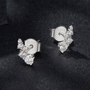 925 Sterling Silver Moissanite Earrings with White Gold Plating for Women