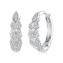 925 Sterling Silver Earrings with Pavé Setting CZ and White Gold Plating for Women