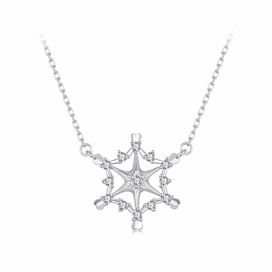 925 Sterling Silver White Gold Plated 1.8x1.9cm CZ Pendant Necklace for Women
