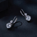 925 Sterling Silver Moissanite Earring with Pavé Setting, 6.5mm, for Women