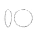 925 Sterling Silver Earrings Hoops 2.5 cm for Women
