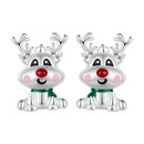 925 Sterling Silver Enamel Earrings 12x9mm