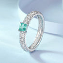 925 Sterling Silver Pavé Set CZ Ring in Size 6 for Women