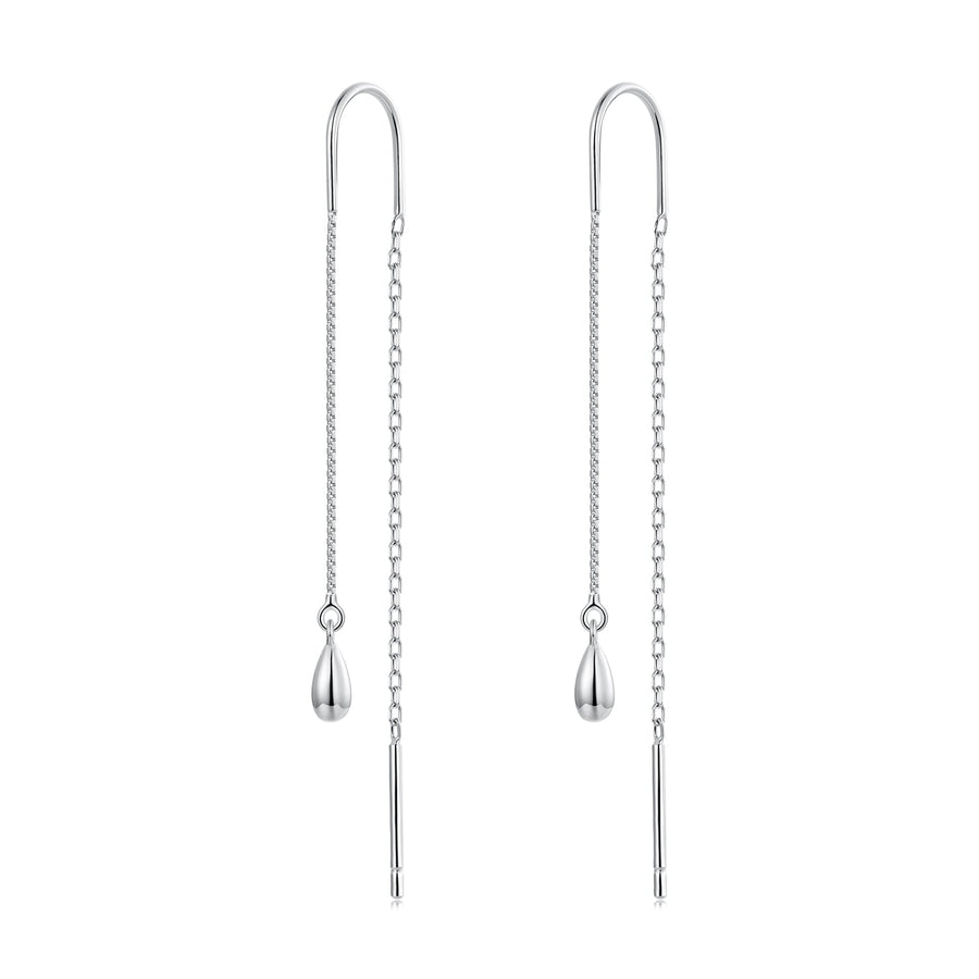 925 Sterling Silver Plated White Gold Water Droplet Earrings for Women