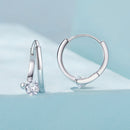925 Sterling Silver Earrings with Pavé Setting CZ, Platinum Plated, 15x7mm for Women