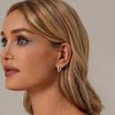 925 Sterling Silver Earrings with Platinum Plating and CZ - Stylish and Elegant Design for Women