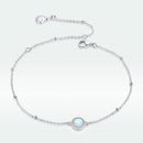 925 Sterling Silver Opal Bracelet for Women - Adjustable Size, Translucent Color