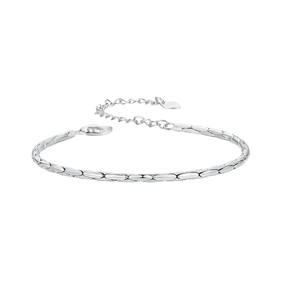 925 Sterling Silver + White Gold Plated Bracelet