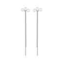 925 Sterling Silver White Gold Plated Shell Pearl Earrings