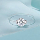 925 Sterling Silver White Gold Plated CZ Ring Size 6 for Women