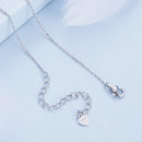 925 Sterling Silver Necklace with Pavé Setting CZ and Spinel Pendant