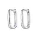 925 Sterling Silver Earrings 10*2mm with White Gold Plating for Women