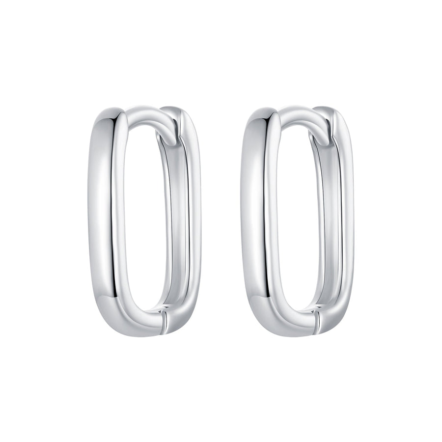 925 Sterling Silver Earrings 10*2mm with White Gold Plating for Women