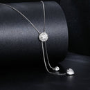 925 Sterling Silver 5mm Moissanite Necklace with Pavé Setting in White Gold, 450mm Length for Women