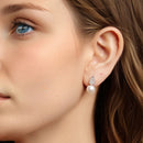 925 Sterling Silver 0.023 Carat Moissanite & Freshwater Pearl Earrings for Women